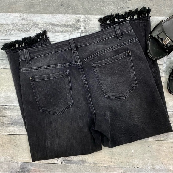 Soft Surroundings Black gray cropped tassel jeans - Picture 12 of 13